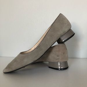 Adrienne Vittadini pointed toe pump - taupe suede